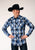 Roper Mens White Plaid Blue Cotton Blend L/S Shirt