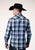 Roper Mens White Plaid Blue Cotton Blend L/S Shirt