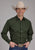 Roper Mens 2132 Horseshoes Dark Olive Cotton Blend L/S Shirt
