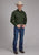 Roper Mens 2132 Horseshoes Dark Olive Cotton Blend L/S Shirt