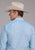 Roper Mens 2427 Mini Cross Blue Cotton Blend L/S Shirt