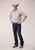 Roper Mens 1626 Mini Floral White/Blue Cotton Blend L/S Shirt