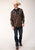 Roper Mens Floral Fancy Applique Navy/Brown Cotton Blend L/S Shirt