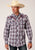 Roper Mens Fancy Applique Wine/White Cotton Blend L/S Shirt