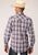 Roper Mens Fancy Applique Wine/White Cotton Blend L/S Shirt