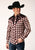 Roper Mens Fancy Yoke Horseshoe Wine/Cream Cotton Blend L/S Shirt