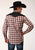 Roper Mens Fancy Yoke Horseshoe Wine/Cream Cotton Blend L/S Shirt