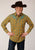 Roper Mens Butterscotch Plaid Yellow Cotton Blend L/S Shirt