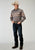 Roper Mens Border Stripe Grey Cotton Blend 55/45 L/S Shirt