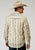 Roper Mens Floral Stripe Fancy Yellow Cotton Blend L/S Shirt