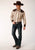 Roper Mens Cream Ombre Stripe Brown Cotton Blend L/S Shirt