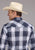 Roper Mens 2413 Windowpane Plaid Navy/White Cotton Blend L/S Shirt