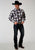 Roper Mens 1972 Plaid Black Cotton Blend L/S Shirt