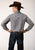 Roper Mens Small Scale Plaid Navy/Cream Cotton Blend L/S Shirt