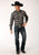 Roper Mens 1711 Tall Plaid Navy/Gold Cotton Blend L/S Shirt