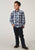 Roper Kids Boys 1973 Americana Plaid Grey Cotton Blend L/S Shirt