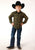 Roper Kids Boys Gold Plaid Black Cotton Blend L/S Shirt