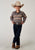 Roper Kids Boys 1965 Border Stripe Grey Cotton Blend L/S Shirt