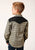 Roper Boys Windowpane Plaid Olive/Cream Cotton Blend L/S Shirt