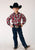 Roper Boys Black/Grey Plaid Red Cotton Blend L/S Shirt