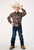 Roper Boys Multi Green Plaid Brown Cotton Blend L/S Shirt