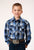 Roper Boys White Plaid Blue Cotton Blend L/S Shirt
