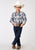 Roper Kids Boys 1971 Madras Plaid Blue Cotton Blend L/S Shirt