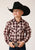 Roper Boys Cream Plaid Wine Cotton Blend L/S Shirt