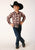 Roper Boys Cream Plaid Wine Cotton Blend L/S Shirt