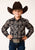 Roper Boys Gold Plaid Blue Cotton Blend L/S Shirt