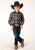 Roper Boys Gold Plaid Blue Cotton Blend L/S Shirt