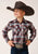 Roper Boys White Plaid Red Cotton Blend L/S Shirt
