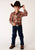 Roper Kids Boys 1213 Plaid Rust/Cream Cotton Blend L/S Shirt