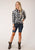 Roper Womens 1628 Plaid White/Black Cotton Blend L/S Shirt