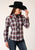 Roper Womens Rose Plaid Red Cotton Blend L/S Shirt
