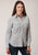 Roper Womens 828 Print Grey/White Cotton Blend L/S Shirt