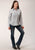 Roper Womens 828 Print Grey/White Cotton Blend L/S Shirt