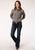 Roper Womens Tear Drop Brown Cotton Blend L/S Shirt
