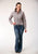 Roper Womens Taupe Retro Wine Cotton Blend L/S Shirt