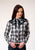 Roper Womens Grey Plaid Black Cotton Blend L/S Shirt