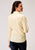 Roper Womens 1985 Solid Broadcloth Warm Ecru Cotton Blend L/S Shirt