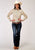 Roper Womens 1963 Floral Stripe Yellow Poly/Cotton Retro L/S Shirt