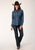 Roper Womens Floral Wallpaper Navy/Khaki Cotton Blend L/S Shirt