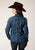 Roper Womens Floral Wallpaper Navy/Khaki Cotton Blend L/S Shirt