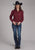 Roper Womens 2287 Dot Print Wine Poly/Cotton L/S Shirt