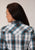 Roper Womens 1635 Peacock Blue/Brown Cotton Blend L/S Shirt