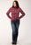 Roper Womens 820 Bright Plaid Red Cotton Blend L/S Shirt