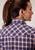 Roper Womens Cream Windowpane Blue Cotton Blend L/S Shirt