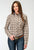 Roper Womens 1968 Desert Plaid Brown Cotton Blend L/S Shirt