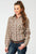 Roper Womens 1970 Plaid Brown Cotton Blend L/S Shirt